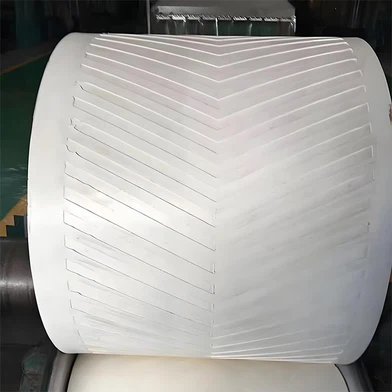 Gwregys cludo rwber gwyn